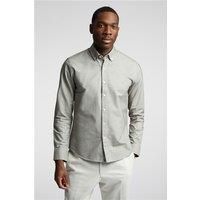 Khaki Green Limehaus Mens Oxford Regular Fit Shirt, Long Sleeve