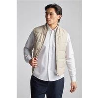 Limehaus Zip Through Gilet. Beige by Suit Direct