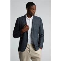 Limehaus Navy Blue Texture Mens Slim Fit Blazer - Formal & Casual