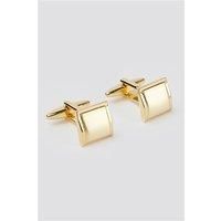 Men's Suit Jacket Direct Square Curved Gold-Effect Brass Cufflinks by Suit Direct