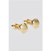 Men's Suit Jacket Direct Round Curved Gold-Effect Brass Cufflinks by Suit Direct