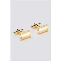 Men's Suit Jacket Direct Rectangle Curved Gold-Effect Brass Cufflinks