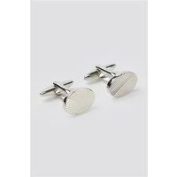 Grey Men's Suit Jacket Direct Oval Diagonal Lines Cufflinks