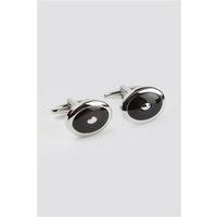 Grey Men's Suit Jacket Direct Black Enamel Oval Cufflinks