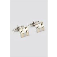 Silver Men's Suit Jacket Direct Square Curved Lines Cufflinks