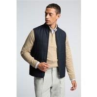 Melka Navy Blue Zip Through Gilet by Suit Direct