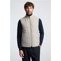 Melka Beige Zip Through Gilet by Suit Direct