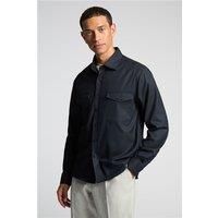 Melka Navy Blue Overshirt With Front Pockets by Suit Direct