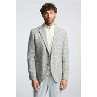 Melka Grey Subtle Check Mens Slim Fit Casual Formal Blazer by Suit Direct