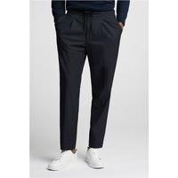 Melka Navy Blue Drawstring Men's Trousers by Suit Direct