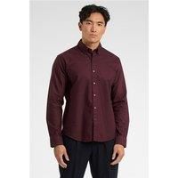 Red Melka Mens Oxford Regular Fit Shirt, Long Sleeve by Suit Direct