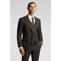 Farah Slim Fit Austin Chocolate Flannel Brown Men's Suit Jacket