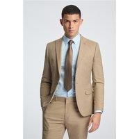 Farah Slim Fit Austin Camel Flannel Beige Men's Suit Jacket by Suit Direct