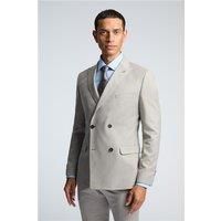 Farah Slim Fit Austin Putty Double Breasted Flannel Grey Men's Suit Jacket