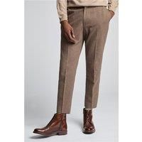 Farah Slim Fit Toffee Flannel Men's Suit Trousers. Brown by Suit Direct