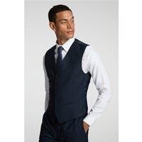 Alexandre of England Tailored Fit Navy Blue Flannel Waistcoat by Suit Direct