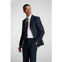 Alexandre of England Tailored Fit Navy Flannel Fawn Overcheck Grey Men's Suit Jacket by Suit Direct