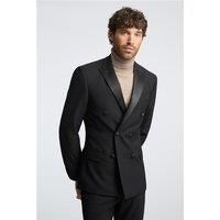 Antique Rogue Slim Fit Huxley Double Breasted Tuxedo Black Men's Suit Jacket by Suit Direct