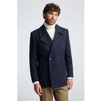 Melka Slim Fit Navy Blue Peacoat by Suit Direct