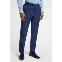 Racing Green Regular Fit Blue Wool Stretch Men's Trousers by Suit Direct