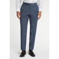 Racing Green Regular Fit Blue Wool Stretch Men's Trousers by Suit Direct