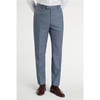 Racing Green Regular Fit Mid Blue Wool Men's Trousers by Suit Direct