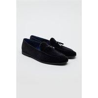 Antique Rogue Henry Black Velvet Loafer by Suit Direct