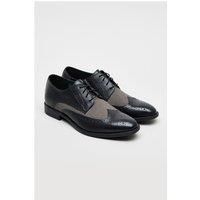 Racing Green Black Leather Max Derby Brogue Shoe by Suit Direct