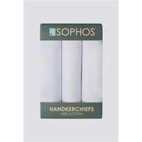 Sophos White 3 Pack Hankie by Suit Direct