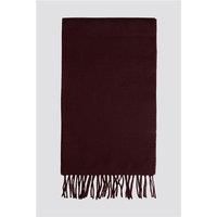 Abraham Moon and Sons Bronte by Moon Merino Wool Claret Scarf by Suit Direct