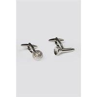 Silver Men's Suit Jacket Direct Golf Ball and Tee Cufflinks by Suit Direct