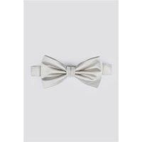 Limehaus Silver Satin Bow Tie Silver by Suit Direct