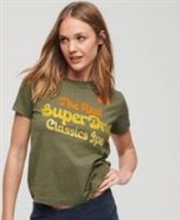 Superdry Womens 70'S Script Metallic Logo T-Shirt Size 8