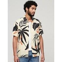 Superdry Men/'s Hawaiian r1-s/s Shirt (Medium), Silhouette Off White, XL