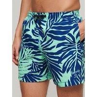 Superdry Tropical Printed 15" Swim Shorts - Blue