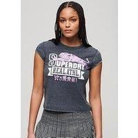 Superdry Varsity Burnout T-Shirt - Navy