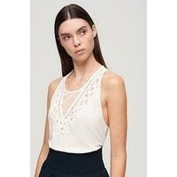 Superdry Jersey Lace Vest - Cream