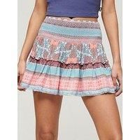 Superdry Womens Printed Shirred Mini Skirt