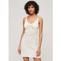 Superdry Crochet Cami Mini Dress - White