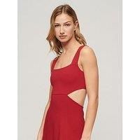 Superdry Jersey Cutout Midi Dress - Red