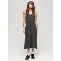 Superdry Beach Jersey Vest Midi Dress - Black