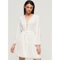 Superdry Ibiza V-Neck Mini Dress - White