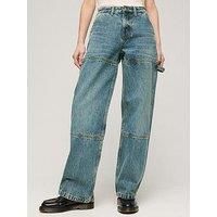 Superdry Mid Rise Denim Carpenter Pant - Blue