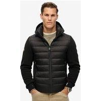 Superdry Storm Hooded Fleece Hybrid Bomber Jacket - Black