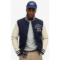 Superdry Varsity Chain Stitch Jacket - Navy