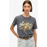 Superdry Tattoo Script Relaxed T-Shirt - Black