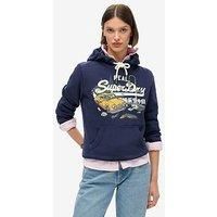 Superdry New York Vintage Logo Graphic Hoodie - Navy