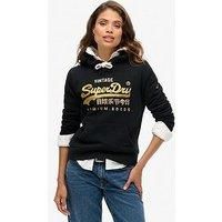 Superdry Embellished Vl Graphic Hoodie M Jet Black