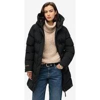 Superdry City Mid Length Padded Coat - Black