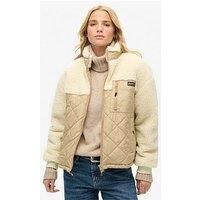 Superdry Workwear Fleece Hybrid Jacket - Cream